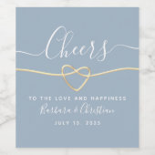 Étiquette Pour Bouteilles De Vin Élégant Script Dusty Blue Mariage Étiquette de vin (Étiquettes simples)