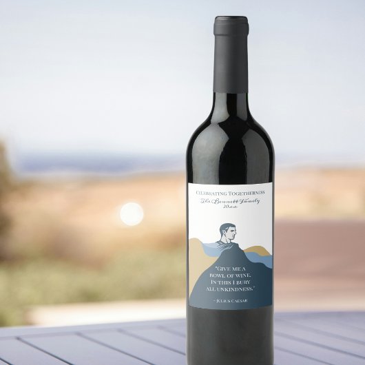 Étiquette Pour Bouteilles De Vin Élégant Script moderne Couleur personnalisée