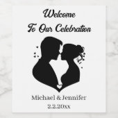 Étiquette Pour Bouteilles De Vin élégant script moderne couple accueil mariage chic (Étiquettes simples)