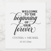 Étiquette Pour Bouteilles De Vin Élégant script 'notre Forever' Mariage (Étiquettes simples)