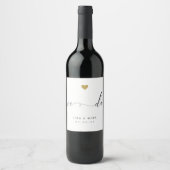 Étiquette Pour Bouteilles De Vin Elegant Script Nous Nous Marions (Devant)