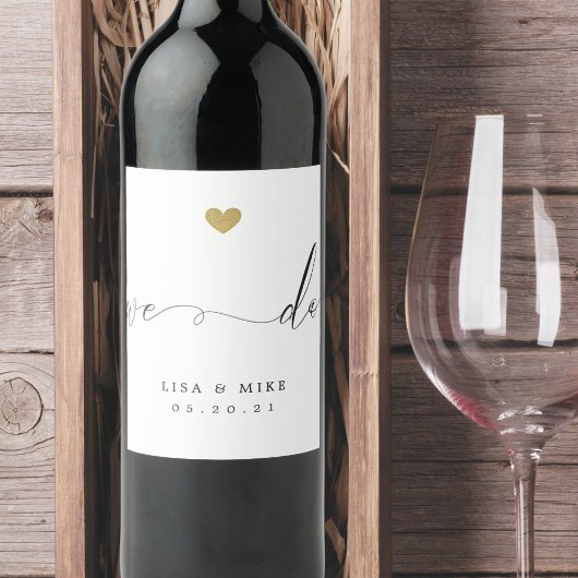 Étiquette Pour Bouteilles De Vin Elegant Script Nous Nous Marions