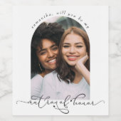 Étiquette Pour Bouteilles De Vin Élégant Serez-vous mon chef d'honneur Photo (Étiquettes simples)