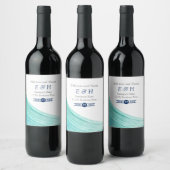 Étiquette Pour Bouteilles De Vin Elégant Turquoise Tides Beach Mariage (Bouteilles)