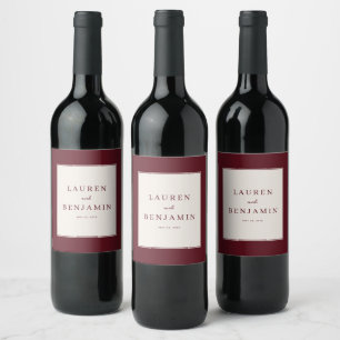 Étiquette Pour Bouteilles De Vin Élégant Typographique Marron