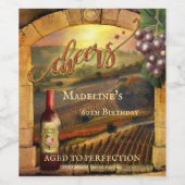 Étiquette Pour Bouteilles De Vin Elégant vignoble Art Cheval Anniversaire (Étiquettes simples)