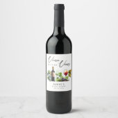 Étiquette Pour Bouteilles De Vin Élégant Vino avant Vows Fête des mariées (Devant)
