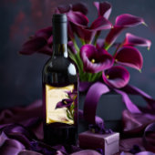 Étiquette Pour Bouteilles De Vin Élégant Violet violet Calla Lily Mariage
