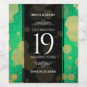 Étiquette Pour Bouteilles De Vin Élégante 19e anniversaire du Mariage de Jade (Étiquettes simples)