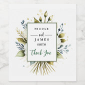 Étiquette Pour Bouteilles De Vin Elégante aquarelle blanche florale (Étiquettes simples)