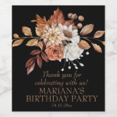 Étiquette Pour Bouteilles De Vin Elégante aquarelle de automne Floral sur Étiquette (Étiquettes simples)