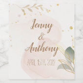 Étiquette Pour Bouteilles De Vin Elégante aquarelle Pastel (Étiquettes simples)