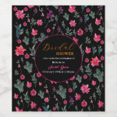 Étiquette Pour Bouteilles De Vin Elégante aquarelle rose poussiéreuse douche nuptia (Étiquettes simples)