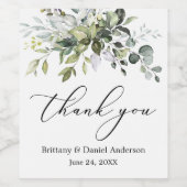 Étiquette Pour Bouteilles De Vin Élégante calligraphie Aquarelle Verdure Mariage (Étiquettes simples)