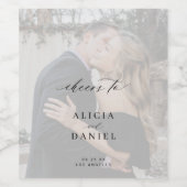 Étiquette Pour Bouteilles De Vin Élégante calligraphie photo superposition applaudi (Étiquettes simples)