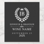 Étiquette Pour Bouteilles De Vin Élégante couronne de laurier blanc (Étiquettes simples)