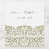 Étiquette Pour Bouteilles De Vin Elégante dentelle beige (Étiquettes simples)