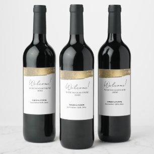 Étiquette Pour Bouteilles De Vin Élégante ligne de Parties scintillant or Mariage m