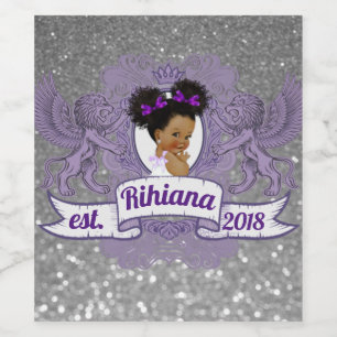 Étiquette Pour Bouteilles De Vin Élégante Parties scintillant africaine violet prin