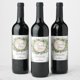 Étiquette Pour Bouteilles De Vin Elégante verdure Jardin botanique Mariage Mariée G