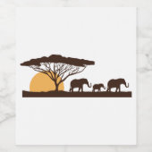 Étiquette Pour Bouteilles De Vin Eléphant africain (Étiquettes simples)