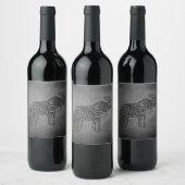 Étiquette Pour Bouteilles De Vin Éléphant tribal en cuir (Bouteilles)