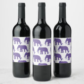 Étiquette Pour Bouteilles De Vin éléphants violets (Bouteilles)