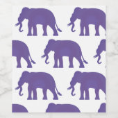 Étiquette Pour Bouteilles De Vin éléphants violets (Étiquettes simples)