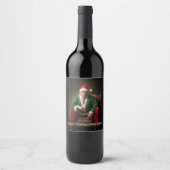 Étiquette Pour Bouteilles De Vin Elf de Noël Donald Trump (Devant)