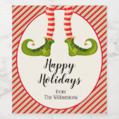 Étiquette Pour Bouteilles De Vin Elf Happy Holidays (Étiquettes simples)