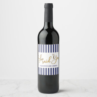 Étiquette Pour Bouteilles De Vin Elle a dit oui