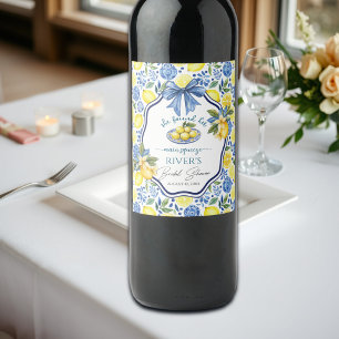 Étiquette Pour Bouteilles De Vin Elle a trouvé sa Baby Shower de mariage