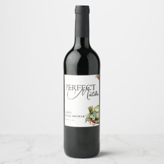 Étiquette Pour Bouteilles De Vin Elle a trouvé sa Baby Shower de mariage au matcha