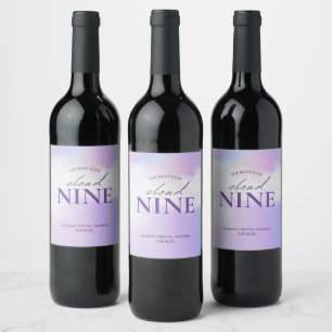Étiquette Pour Bouteilles De Vin Elle est sur un nuage Mariage Céleste Rêveur Showe