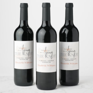 Étiquette Pour Bouteilles De Vin Elle Tient La Fête De La Fête des mariées Du Ruban