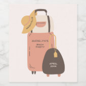 Étiquette Pour Bouteilles De Vin Emballez vos sacs Bagages Destination Bachelorette (Étiquettes simples)