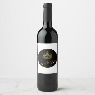 Étiquette Pour Bouteilles De Vin Emblème de la Reine et de la Couronne