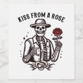 Étiquette Pour Bouteilles De Vin Embrasse D'Un Rose (Étiquettes simples)