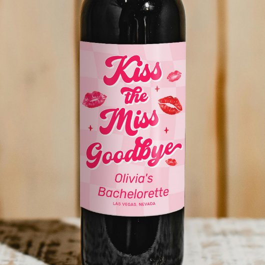 Étiquette Pour Bouteilles De Vin Embrasse la demoiselle d'adieu Enterrement de vie
