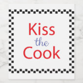 Étiquette Pour Bouteilles De Vin Embrasse Le Cuisinier (Étiquettes simples)