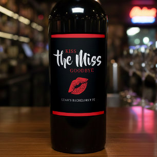 Étiquette Pour Bouteilles De Vin Embrasser la demoiselle d'adieu Enterrement de vie