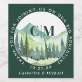 Étiquette Pour Bouteilles De Vin Emerald Greenery Mountain Pine Rustic Mariage (Étiquettes simples)