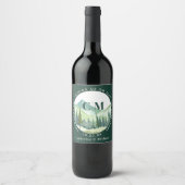 Étiquette Pour Bouteilles De Vin Emerald Greenery Mountain Pine Rustic Mariage (Devant)
