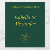 Étiquette Pour Bouteilles De Vin Emerald Romance wine labels  (Étiquettes simples)