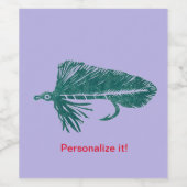 Étiquette Pour Bouteilles De Vin Émetteur Matuka vert, attache à la mouche, art de (Étiquettes simples)