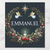 Étiquette Pour Bouteilles De Vin Emmanuel Christmas angels (Étiquettes simples)