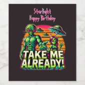 Étiquette Pour Bouteilles De Vin Emmenez-moi vers les aventures cosmiques ! (Étiquettes simples)