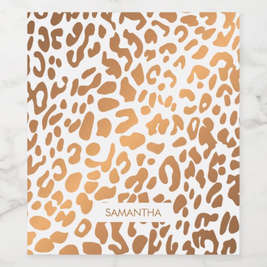 Étiquette Pour Bouteilles De Vin Empreinte de léopard d'or (Étiquettes simples)