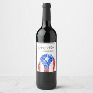 Étiquette Pour Bouteilles De Vin Empreinte numérique Coquito Boricua