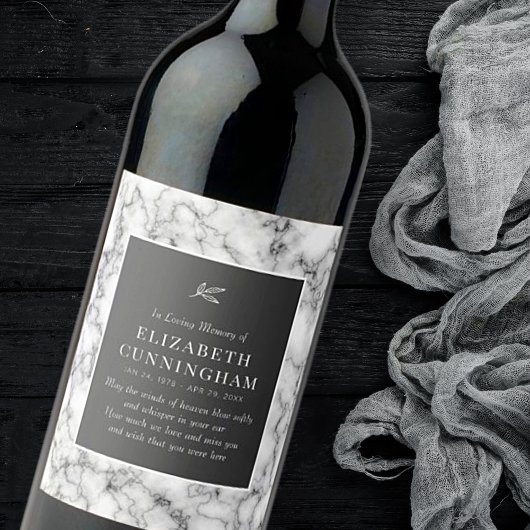 Étiquette Pour Bouteilles De Vin En Mémoire Amoureuse Marbre moderne